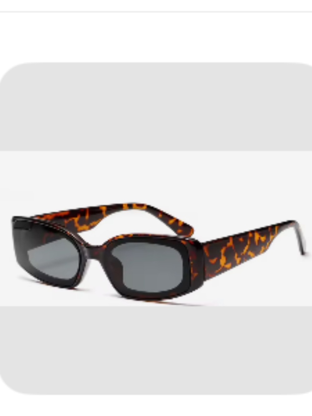 **NEVER WORN** Leopard print vintage unisex rectangle sunglasses